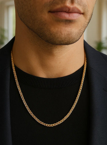 14k Yellow Gold Light Weight Wheat Chain (3.20 mm)