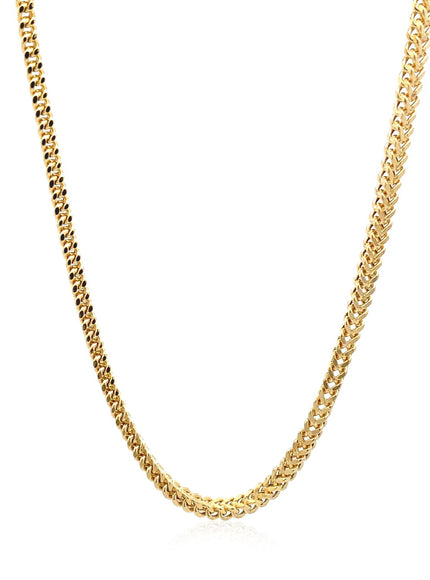 Elegant 14k yellow gold wheat chain necklace