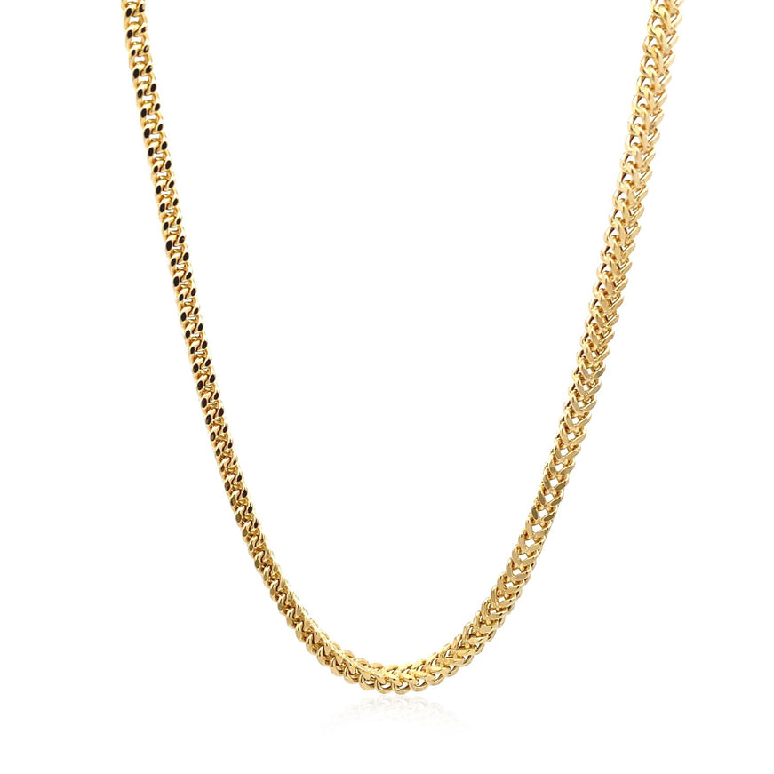 Elegant 14k yellow gold wheat chain necklace