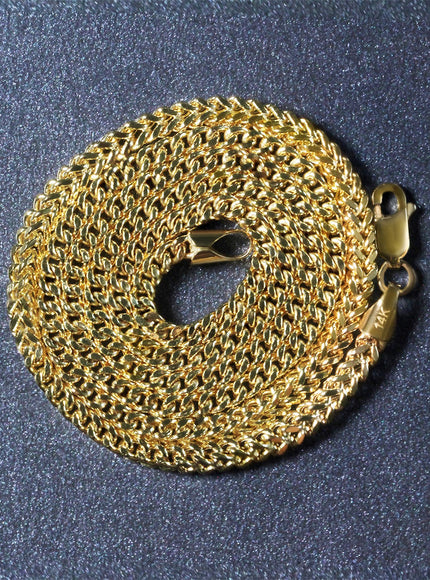 Coiled 14k yellow gold wheat chain