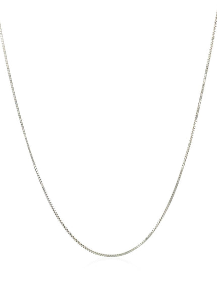 10k White Gold Classic Box Chain 0.6mm
