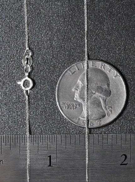 10k White Gold Classic Box Chain 0.6mm