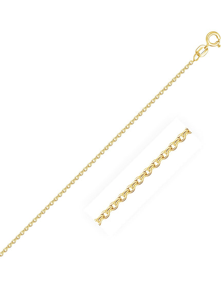 14k Yellow Gold Diamond Cut Cable Link Chain 1.1mm - Ellie Belle