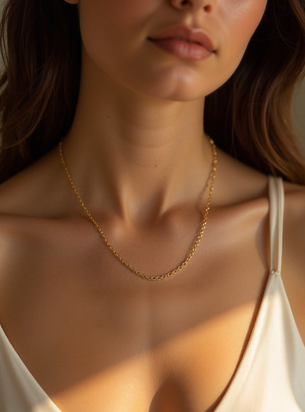 14k Yellow Gold Diamond Cut Cable Link Chain 1.1mm