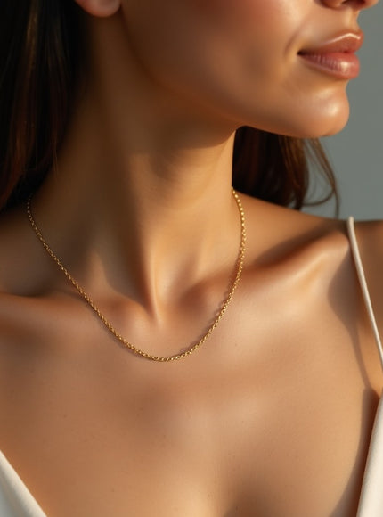 14k Yellow Gold Diamond Cut Cable Link Chain 1.1mm