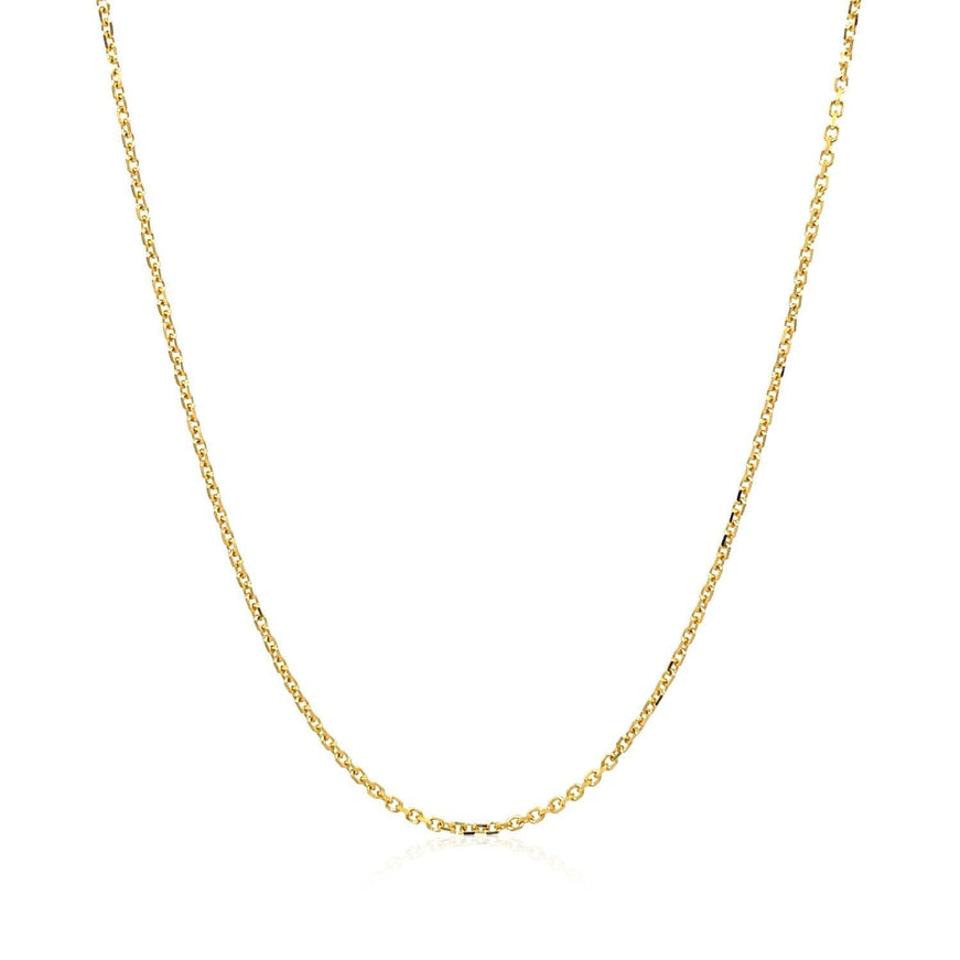 14k Yellow Gold Diamond Cut Cable Link Chain 1.1mm - Ellie Belle