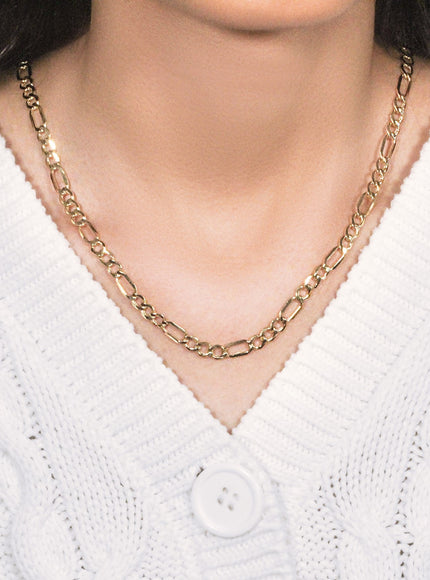 5.4mm 10k Yellow Gold Lite Figaro Chain