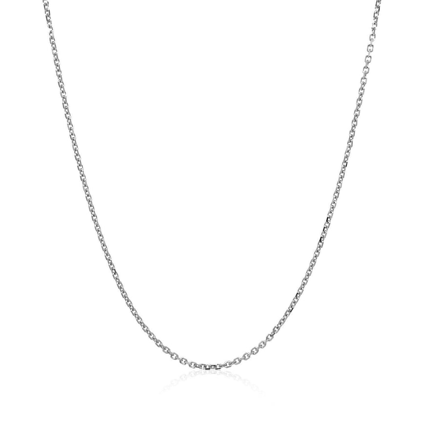 14k White Gold Diamond Cut Cable Link Chain 1.1mm - Ellie Belle