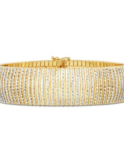 14k Yellow Gold Bold Diamante Flex Bracelet