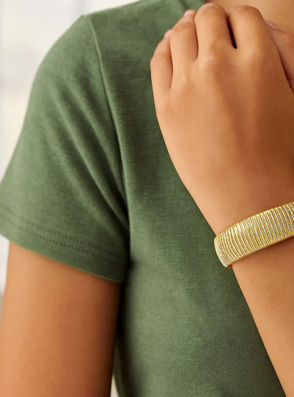 14k Yellow Gold Bold Diamante Flex Bracelet