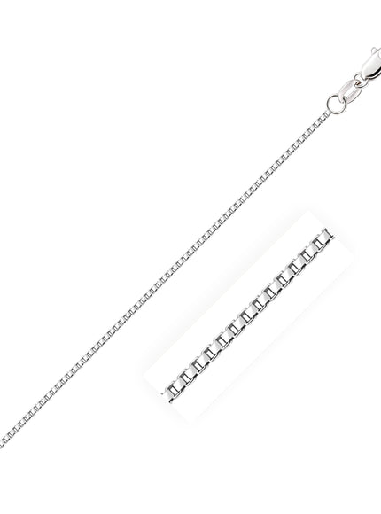 14k White Gold Octagonal Box Chain 1.0mm