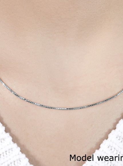 14k White Gold Octagonal Box Chain 1.0mm