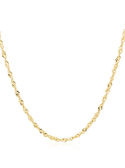 14k Yellow Gold Singapore Chain 1.5mm