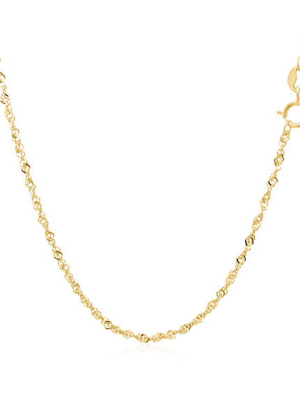 14k Yellow Gold Singapore Chain 1.5mm