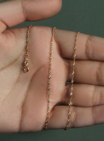 14k Yellow Gold Singapore Chain 1.5mm