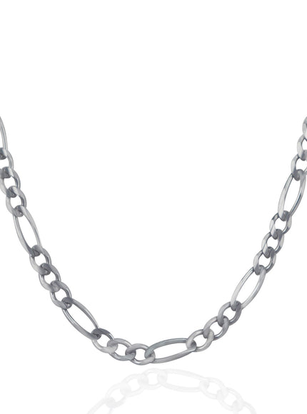 4.6mm 14k White Gold Solid Figaro Chain