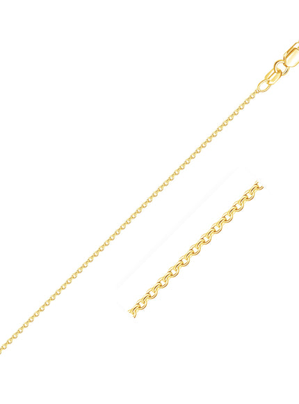 14k Yellow Gold Round Cable Link Chain 1.2mm
