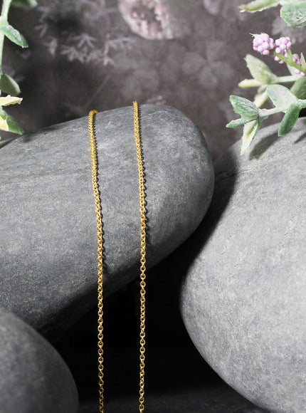 14k Yellow Gold Round Cable Link Chain 1.2mm