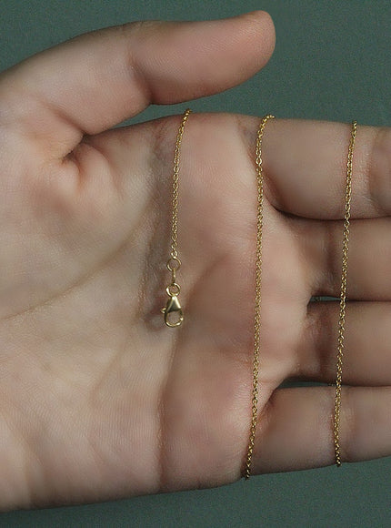 14k Yellow Gold Round Cable Link Chain 1.2mm