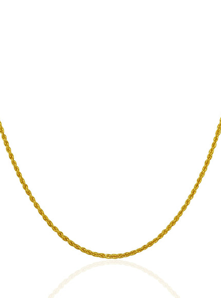 14k Yellow Gold Solid Rope Chain 1.25mm