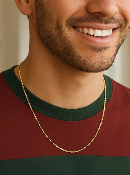 14k Yellow Gold Solid Rope Chain 1.25mm