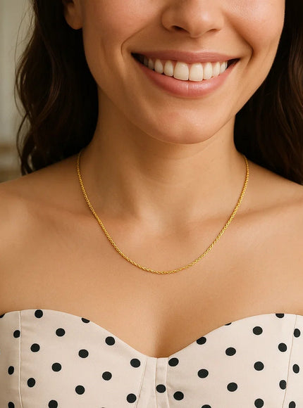 14k Yellow Gold Solid Rope Chain 1.25mm