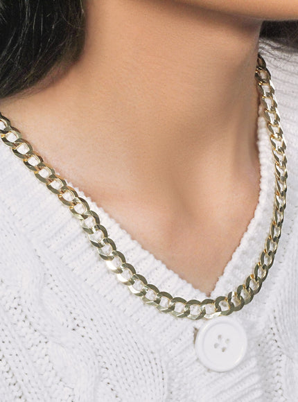 14k Yellow Gold Solid Curb Chain 10.0mm