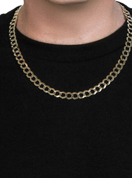 14k Yellow Gold Solid Curb Chain 10.0mm