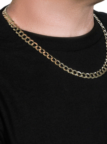 14k Yellow Gold Solid Curb Chain 10.0mm