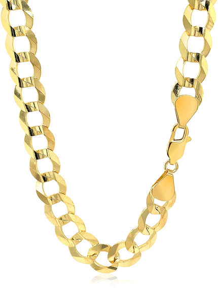 14k Yellow Gold Solid Curb Chain 10.0mm
