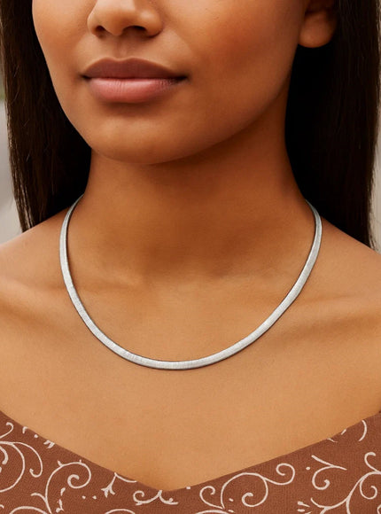 6.0mm 14k Two Tone Gold Reversible Omega Necklace