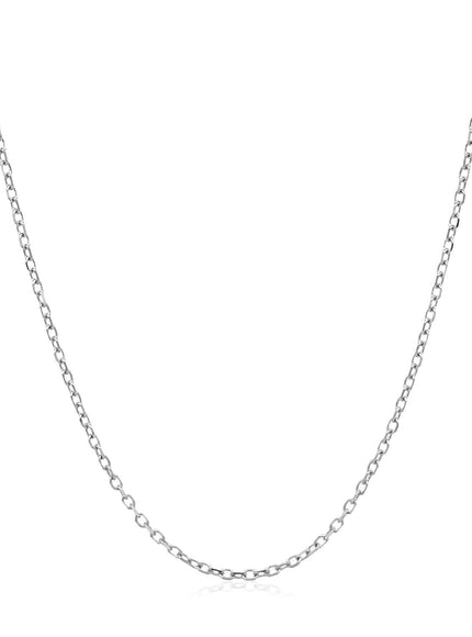14k White Gold Faceted Cable Link Chain 1.3mm