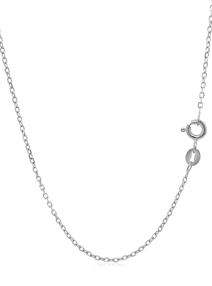 14k White Gold Faceted Cable Link Chain 1.3mm
