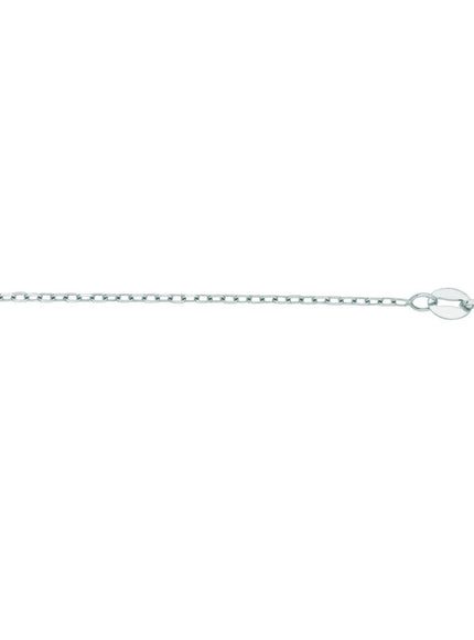 14k White Gold Faceted Cable Link Chain 1.3mm
