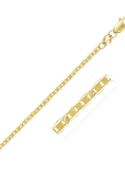 14k Yellow Gold Mariner Link Chain 1.7mm