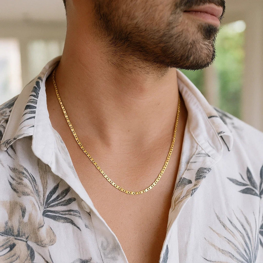 14k Yellow Gold Mariner Link Chain 1.7mm