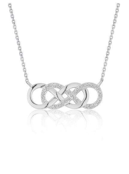 Double Infinity Diamond Pendant in 14k White Gold