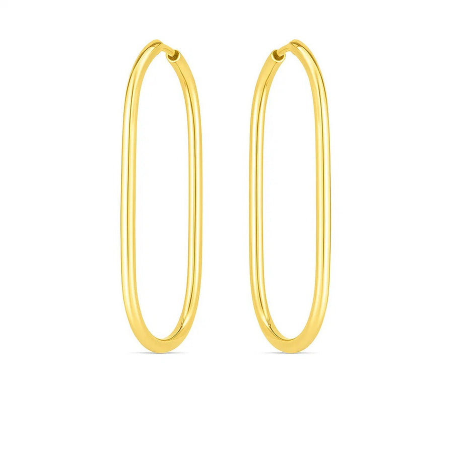 14k Yellow Gold Endless Large Paperclip Hoop Earrings