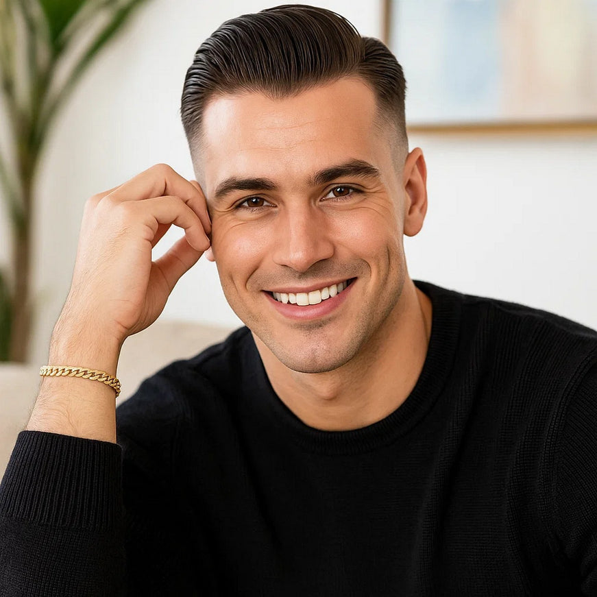 5.5mm 14k Yellow Gold Miami Cuban Semi Solid Bracelet