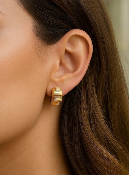 Reversible Textured and Smooth Snuggable Earrings in 10k Yellow Gold