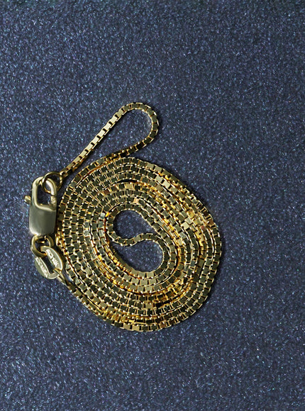 18k Yellow Gold Classic Box Chain (0.85 mm)