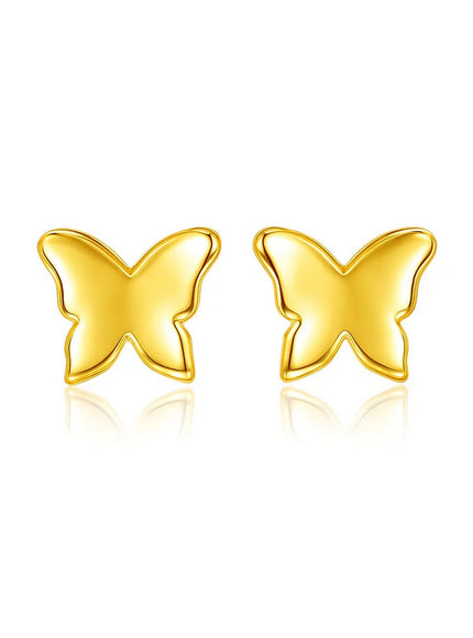 14k Yellow Gold Polished Butterfly Earrings