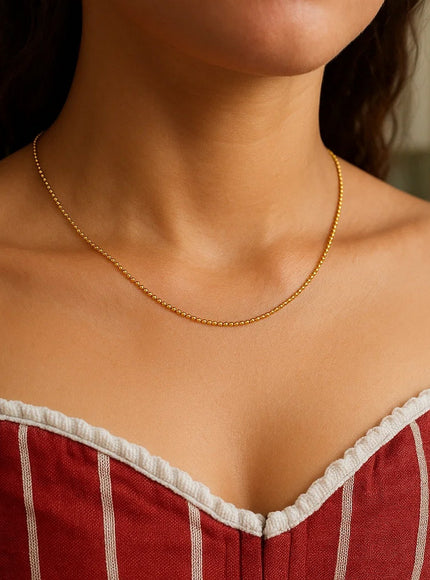 14k Yellow Gold Bead Chain 1.0mm