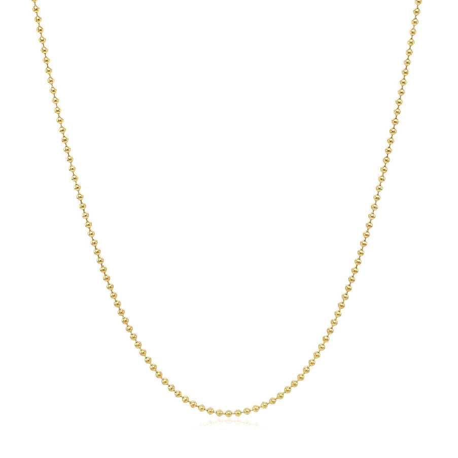 14k Yellow Gold Bead Chain 1.0mm