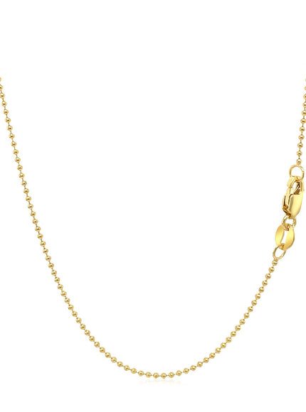 14k Yellow Gold Bead Chain 1.0mm