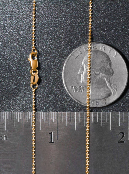 14k Yellow Gold Bead Chain 1.0mm