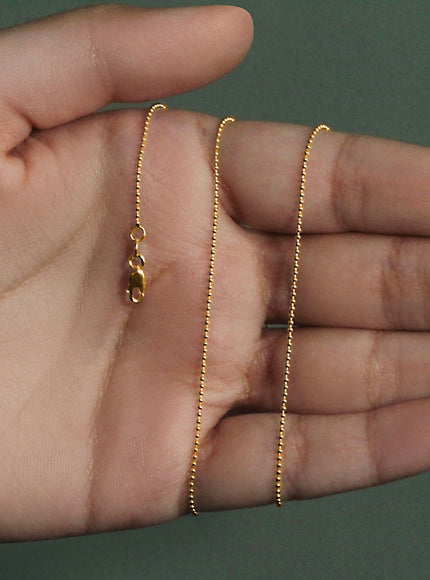 14k Yellow Gold Bead Chain 1.0mm