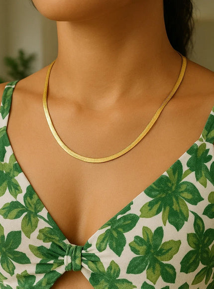 4.0mm 14k Yellow Gold Super Flex Herringbone Chain