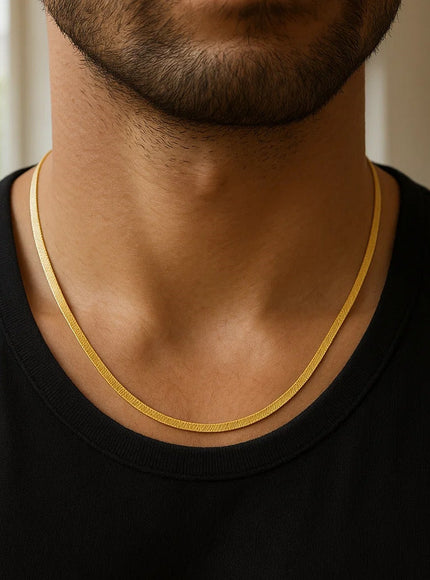 4.0mm 14k Yellow Gold Super Flex Herringbone Chain