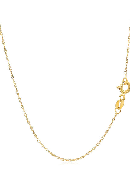 14k Yellow Gold Singapore Chain 0.6mm